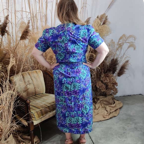 💥BLACK FRIDAY BOGO FREE EVERYTHING💥 XL Vintage Cottagecore Floral Midi Dress - Picture 9 of 10